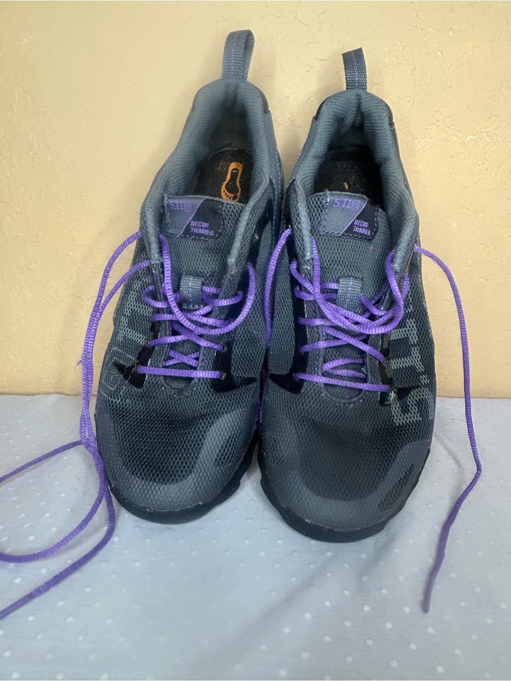 5.11 Tactical Women's Black Athletic Shoes with Purple Laces